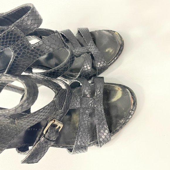 Giusuppe Zanotti Black python Gladiator Strappy Heels Sandals, Size 38.5 - Picture 12 of 13